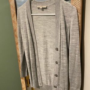 LOFT grey cardigan, petite